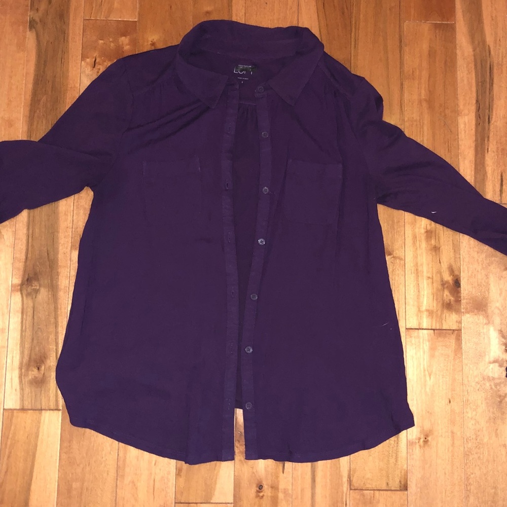 Loft Purple Button Down